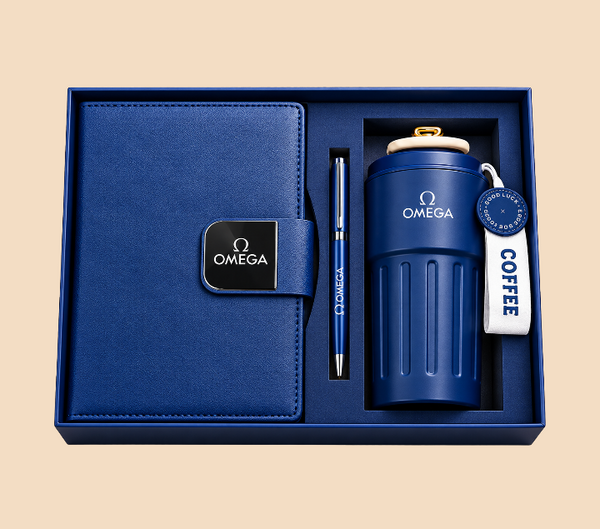 Premium Executive Coffee Gift Set with Thermal PU Notebook & Temperature Display Flask – 460ml