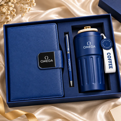 Premium Executive Coffee Gift Set with Thermal PU Notebook & Temperature Display Flask – 460ml