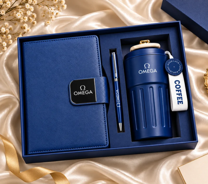 Premium Executive Coffee Gift Set with Thermal PU Notebook & Temperature Display Flask – 460ml