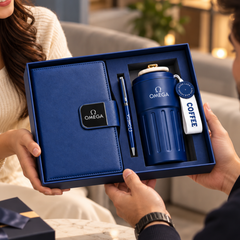 Premium Executive Coffee Gift Set with Thermal PU Notebook & Temperature Display Flask – 460ml