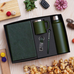 Premium 5-Piece Corporate Gift Set with Diary, Pen, Keychain, Steel Bottle & Cup