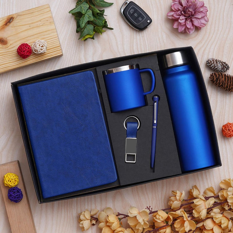 Premium 5-Piece Corporate Gift Set with Diary, Pen, Keychain, Steel Bottle & Cup