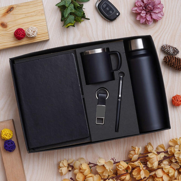 Premium 5-Piece Corporate Gift Set with Diary, Pen, Keychain, Steel Bottle & Cup
